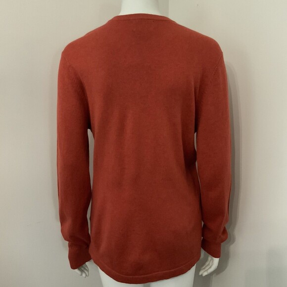 Lands' End Sweater Women Size S Rust Chutney Long Sleeve V-Neck - Picture 2 of 10